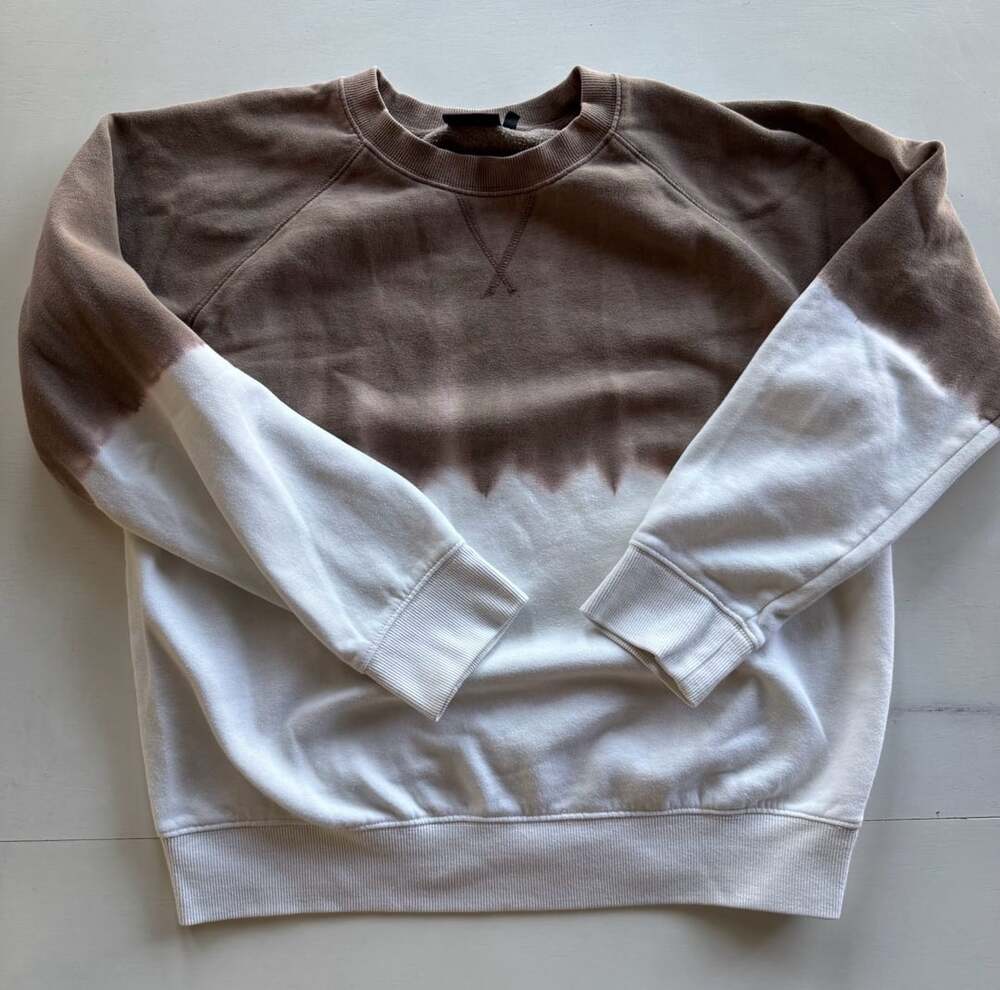 Richer Poorer Sweatshirt Brown White Dip Dye Crewneck Womens Med
